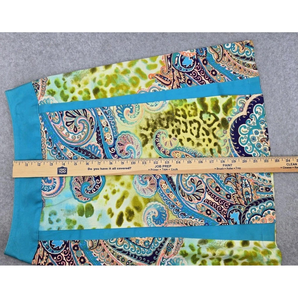 Vtg Harve Benard Collection Cotton Stretch Abstract Loud Art Paisley Skirt 4 Y2K - Picture 8 of 8